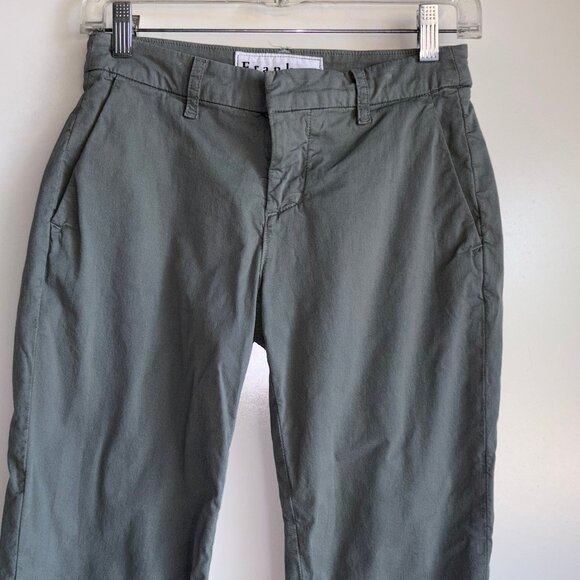 FRANK & EILEEN Wicklow Crop Chino Raw Hem Pants Size 00 Gray Green Color - Picture 2 of 11